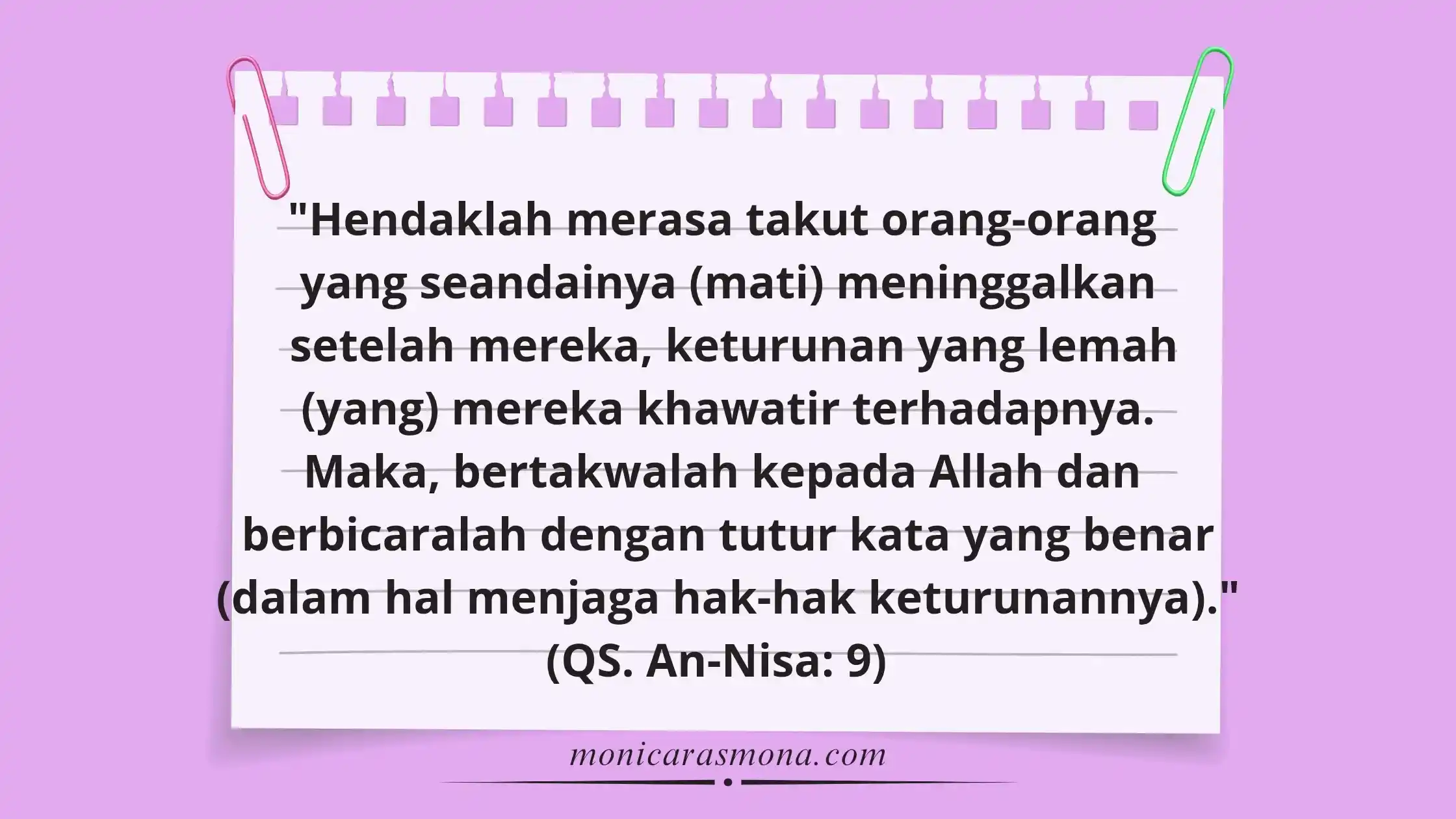 Terjemahan Q.S An-Nisa ayat 9