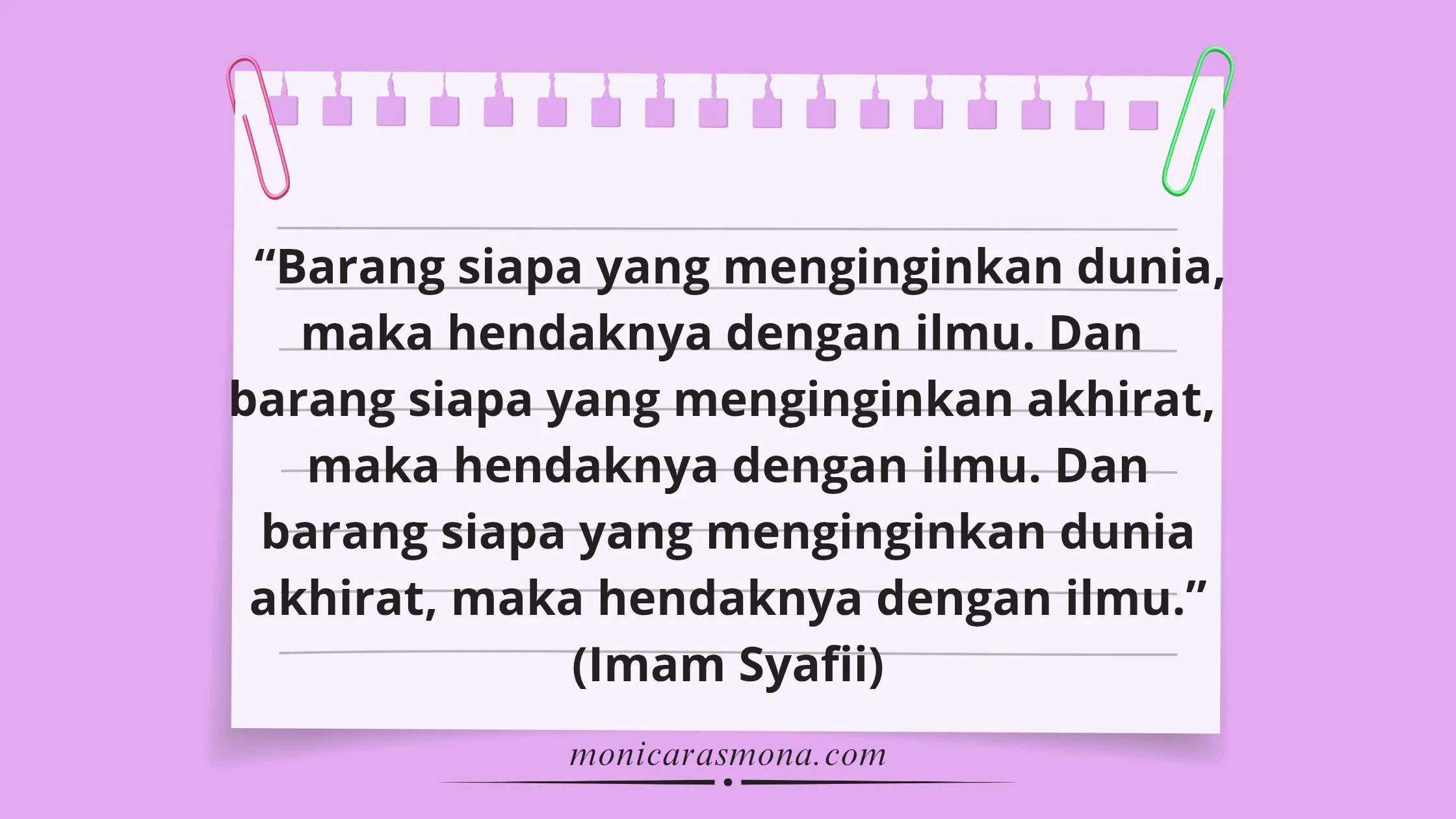 Perkataan Imam Syafii yang berhubungan dengan menjadi orang tua itu harus berilmu