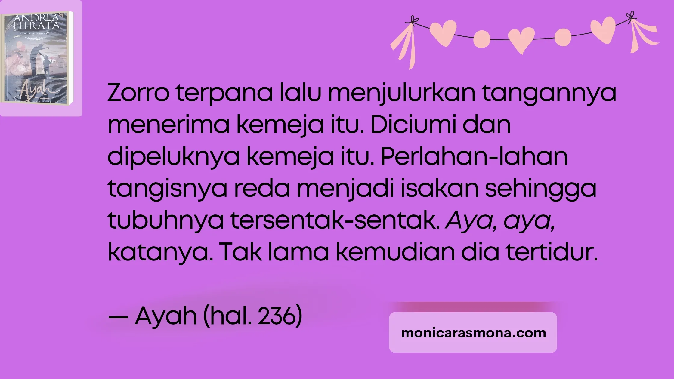Kesimpulan novel Ayah Andrea Hirata